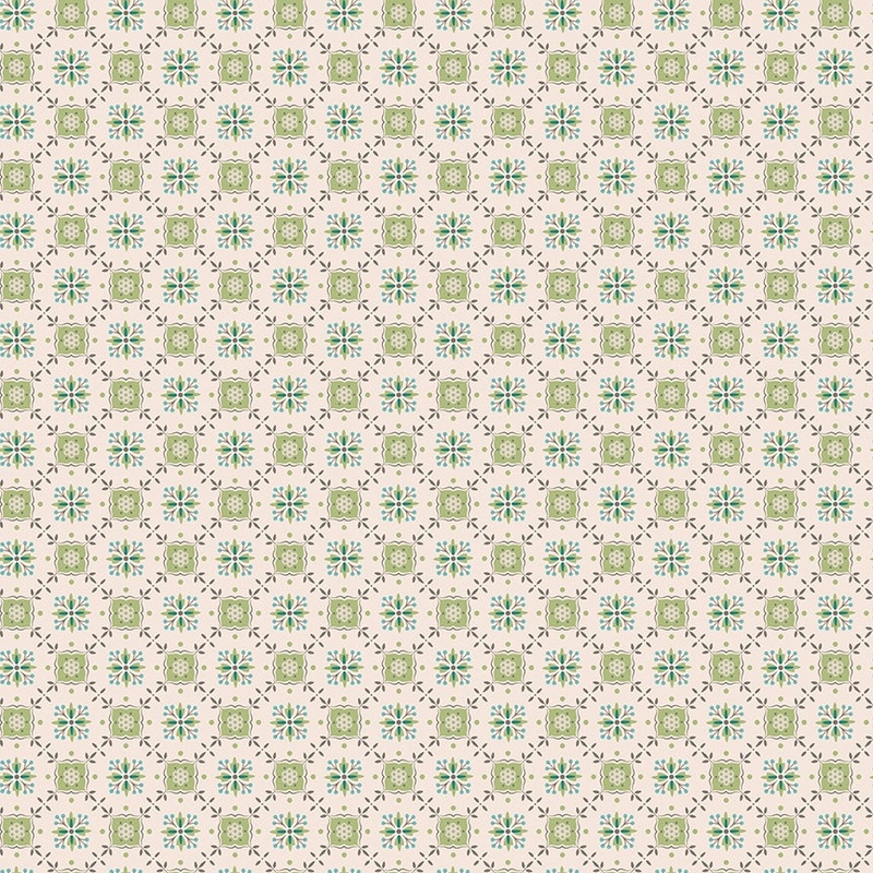 Piece & Plenty Herbs Medallion Lattice Lettuce Green Lori Holt Riley Blake Designs Cotton Fabric