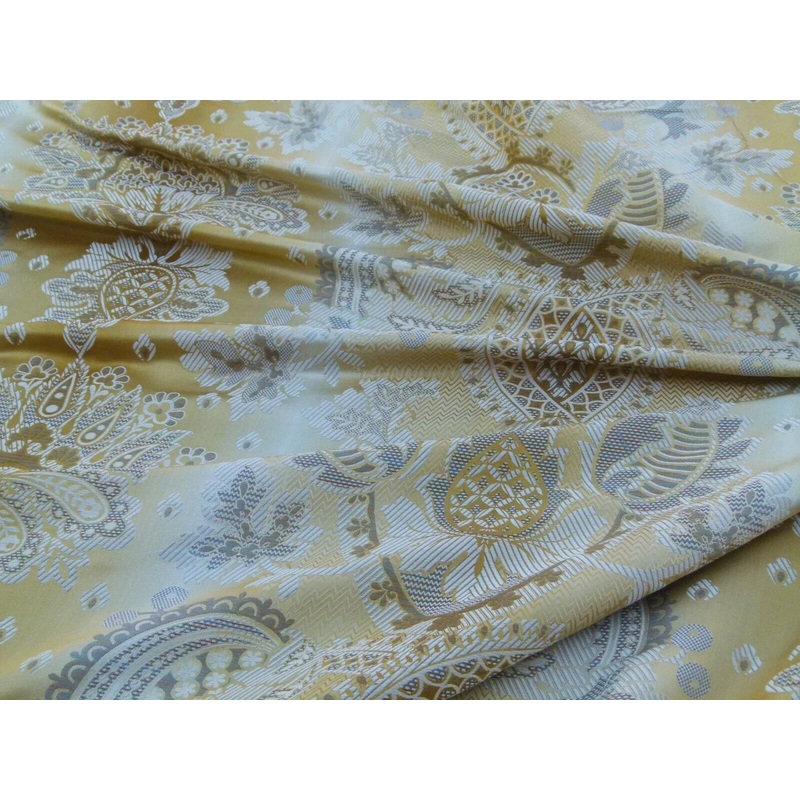 Scalamandre Teodora Ochre Gold Renaissance Classic Artichoke Silk Lampas Old World Weavers Silk Damask MSRP USD 338/Y