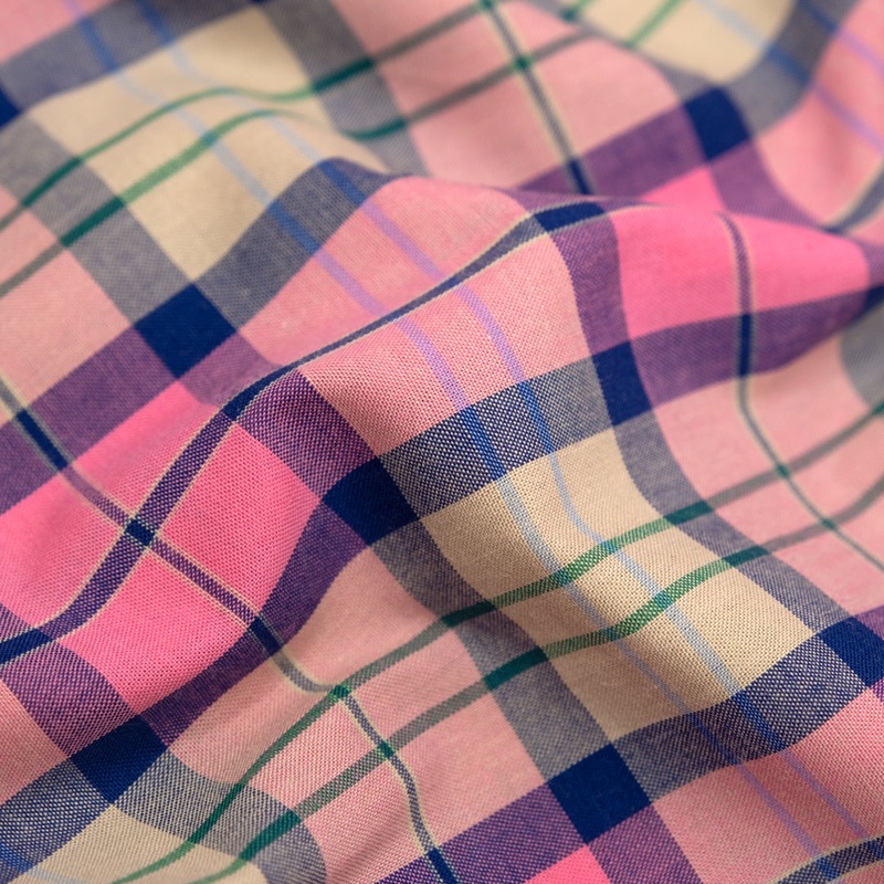 Vivid Plaid Cotton Shirting - Taffy/Multi