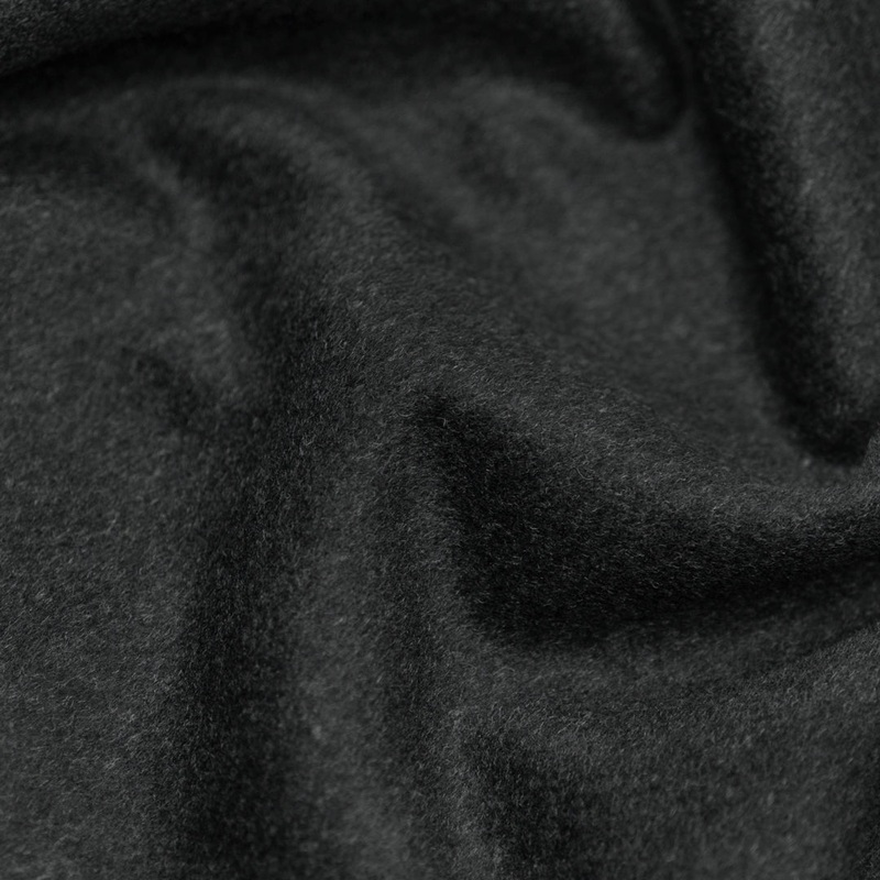 Brushed Melton Wool Blend Coating - Heather Charcoal
