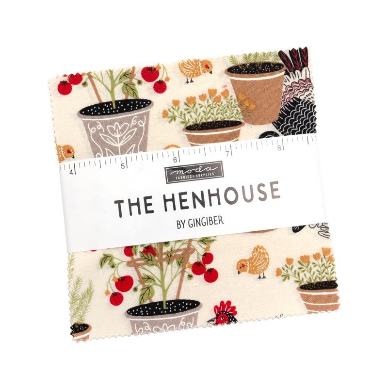 The Henhouse 5" Squares Charm Pack 42pcs Gingiber Moda Cotton Fabric MD-48430PP
