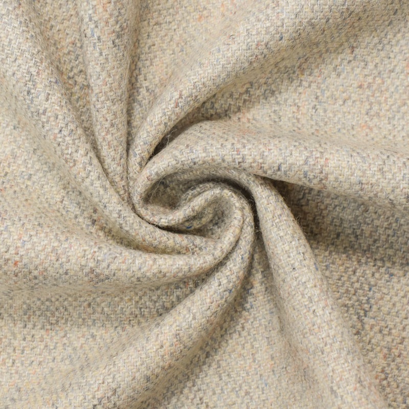 9 YD PC-Beige-Multi Wool Poly Texture Woven Jacketing Fabric