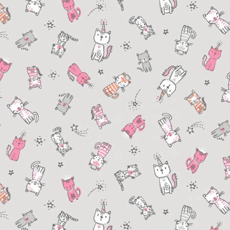 Purring Friends in Light Grey
