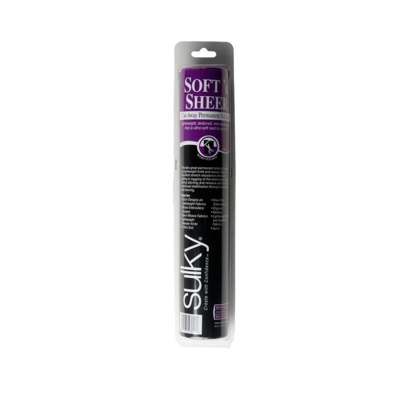 Sulky Soft N Sheer 12" x 11yd Cut Away Permanent Light Weight Stabilizer Black 236-12