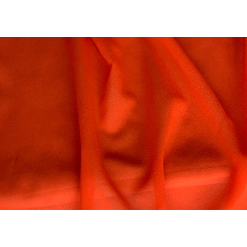 Sunset Orange Sheer Stretch Silk Georgette (Made in Italy)