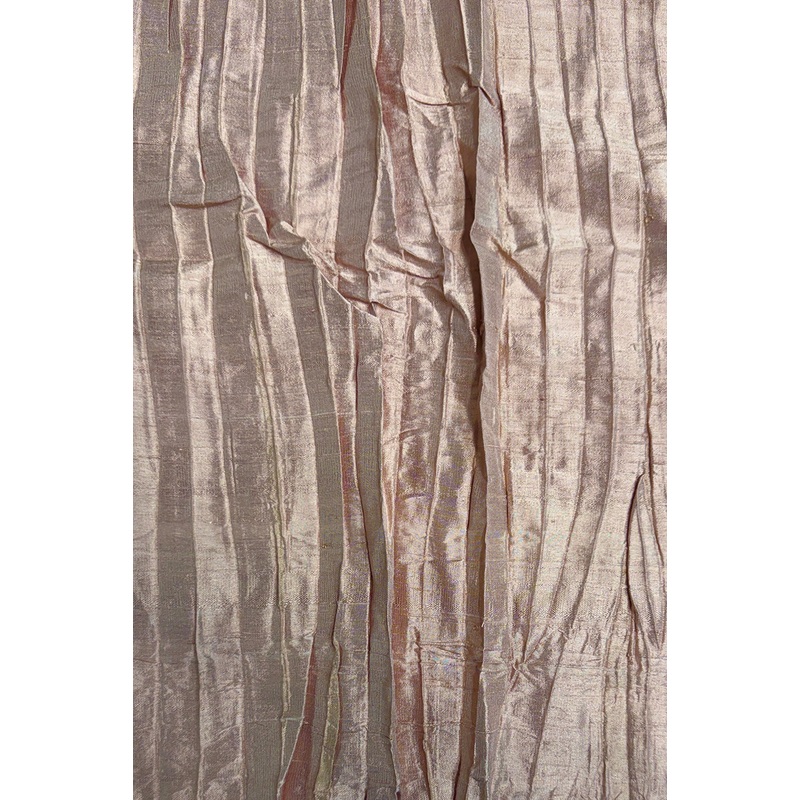 Peachy Pink Pleated Silk Dupioni