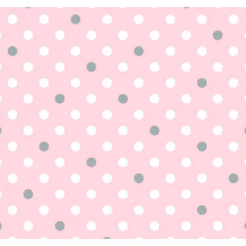 44" - Flannel - 3 Wishes - Pink w/Gray/ White Dots - 100% Cotton