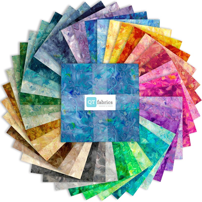 SALE Mixology 10" Squares Colorful Rainbow 42-Piece Precut - QT Quilting Cotton Fabric