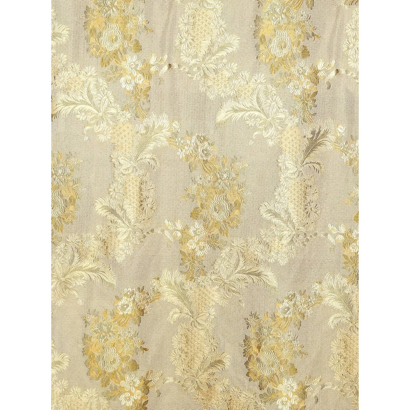 Special Order Scalamandre Old World Weavers La Verne Topaz Gold Beige Silk Lampas Cotton Floral MSRP USD472/y