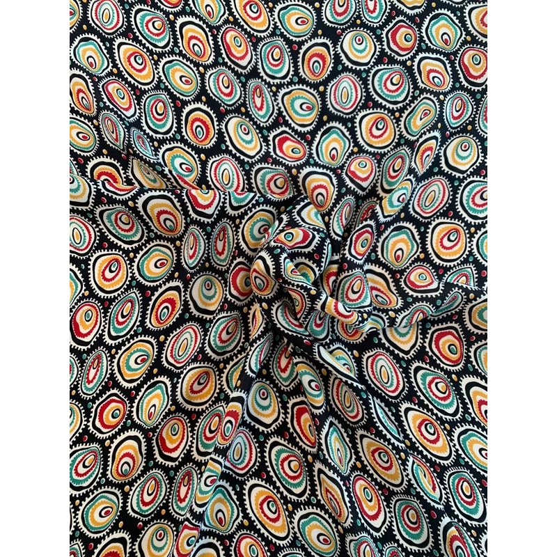 Ethnic Geometric Printed Silk Georgette - Multicolor