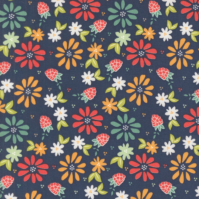 Raspberry Summer-Spring Berries Floral-Blueberry