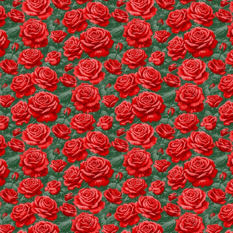 Red Roses Are Red Rose Bushes Cotton Wideback 118" Fabric Per Yard