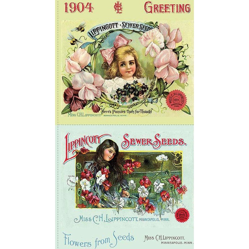 SALE Sewing Seeds III Pillow Sham Panel PD15680 - Riley Blake Designs - DIGITALLY Printed - Vintage Seed Ads - Quilting Cotton Fabric