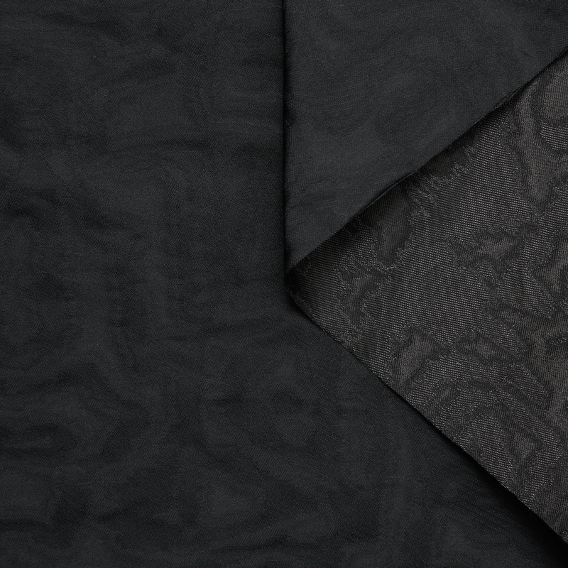 T24M10265 | Metallic Moire Taffeta Black