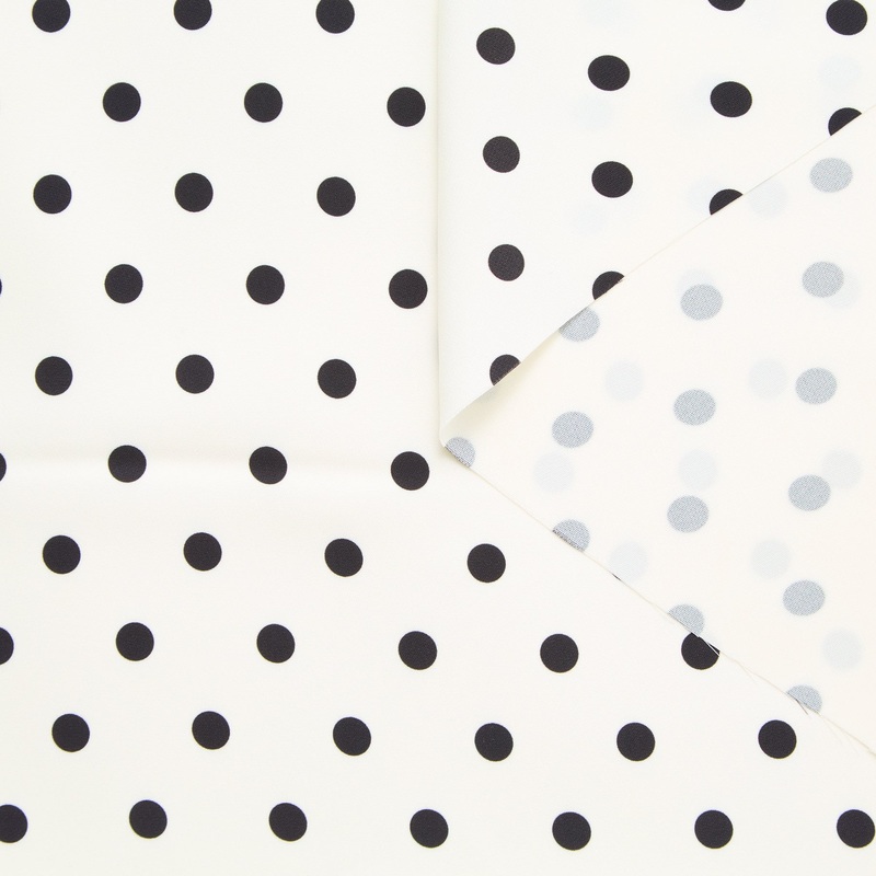 T25Y12025 | Dots Printed Viscose Crepe Bright White