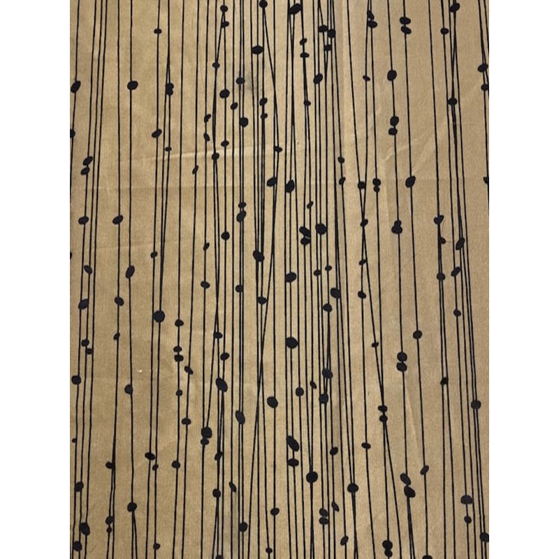 Antique Gold Line & dot Design on Silk " Harlequin - Kalamia"