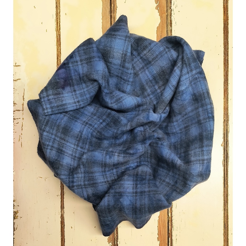 CORNFLOWER Hand Dyed Plaid Wool (Medium)
