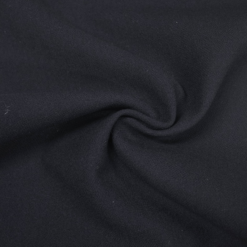 Koa Dark Blue Wool Crpe Fabric