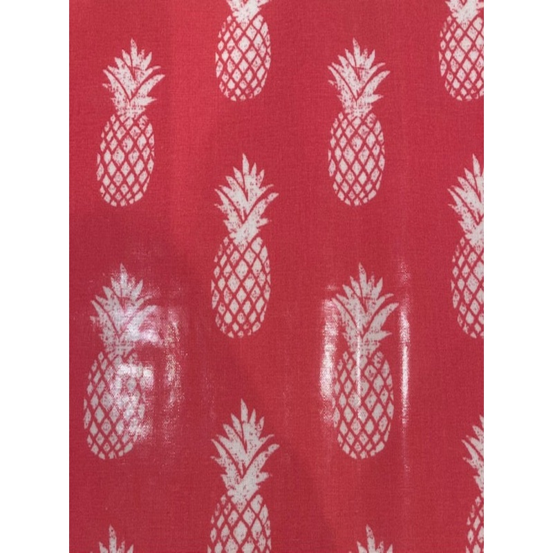 Pineapple on Bright Pink PVC Coated Cotton