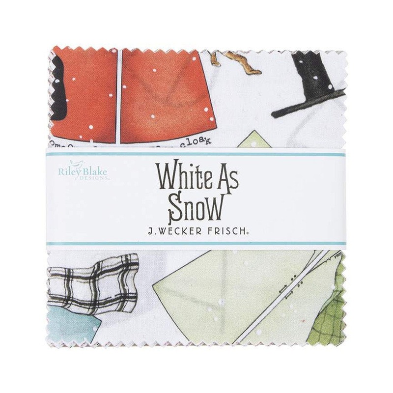 SALE White as Snow Charm Pack 5" Stacker Bundle - Riley Blake Designs - 42-Piece Precut - Christmas - Quilting Cotton Fabric