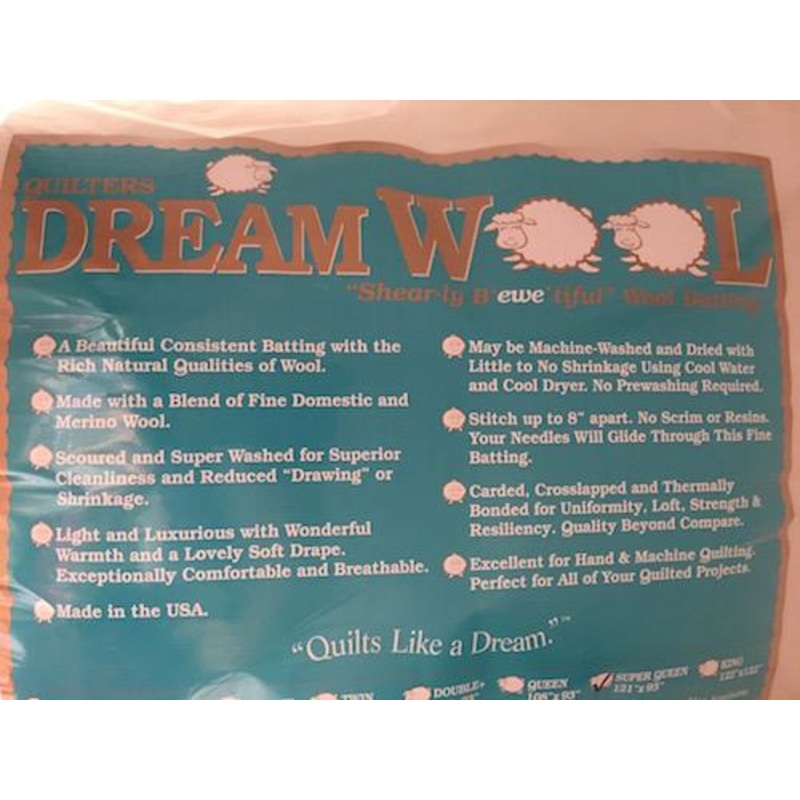 Quilters Dream Wool Batting Queen 108 x 93