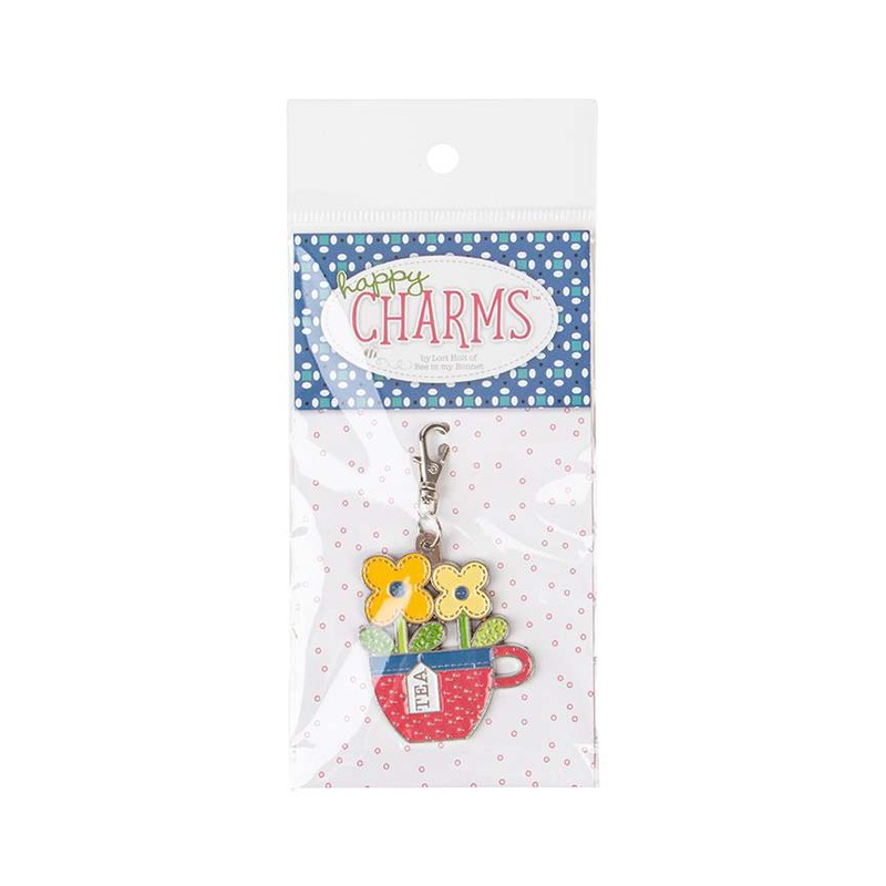 Riley Blake Designs Lori Holt Teacup Home Town Enamel Happy Charm ST-31085