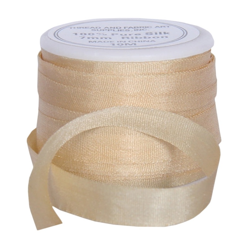Silk Ribbon 7mm Pastel Peach x 10 Meters No. 502