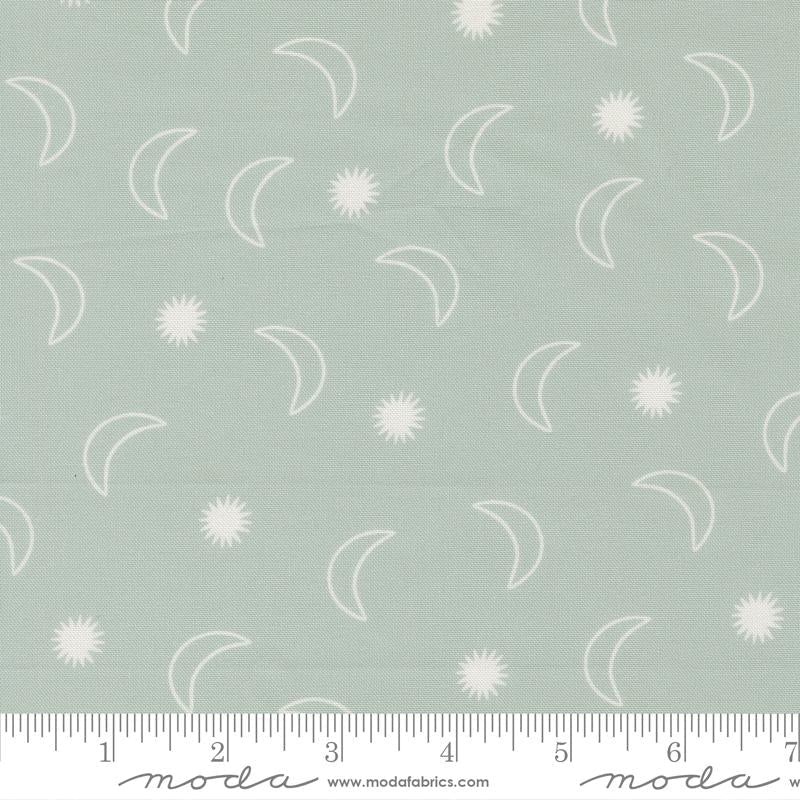 To The Moon And Back Moon and Stars Blenders Grass Light Green Paper + Cloth Moda Cotton Fabric MD-25904-15