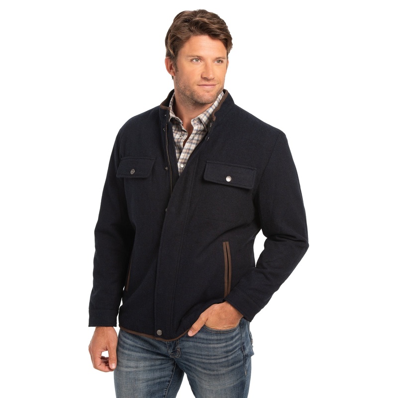 Grayson Wool Blend Shirt Jacket Navy