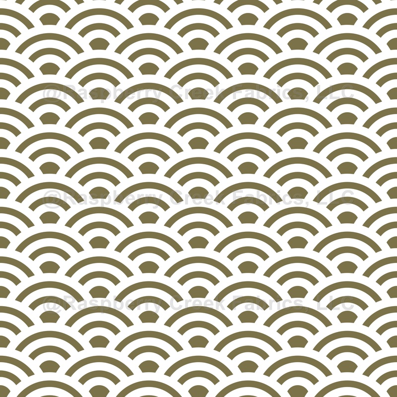 Seigaiha, Waves, Traditional Japanese Pattern, White and Gold