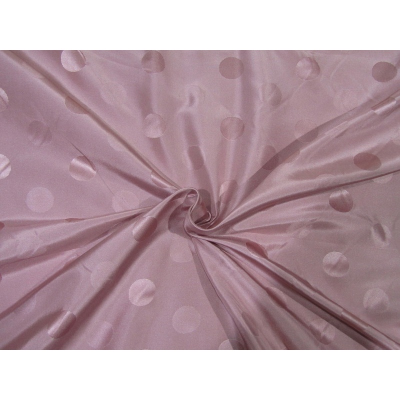 Silk taffeta jacquard fabric dusty rose pink DAMASK TAFJ28b