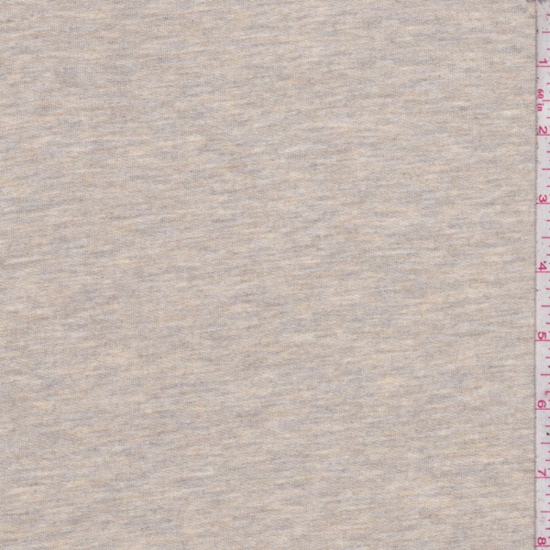 1 1/4 YD PC-Oatmeal Space Dye Micro French Terry Knit Fabric