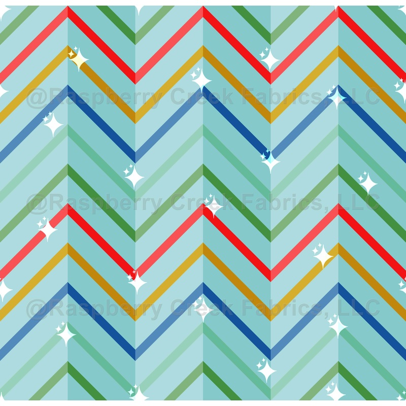 Retro spark christmas chevron - frosted blue