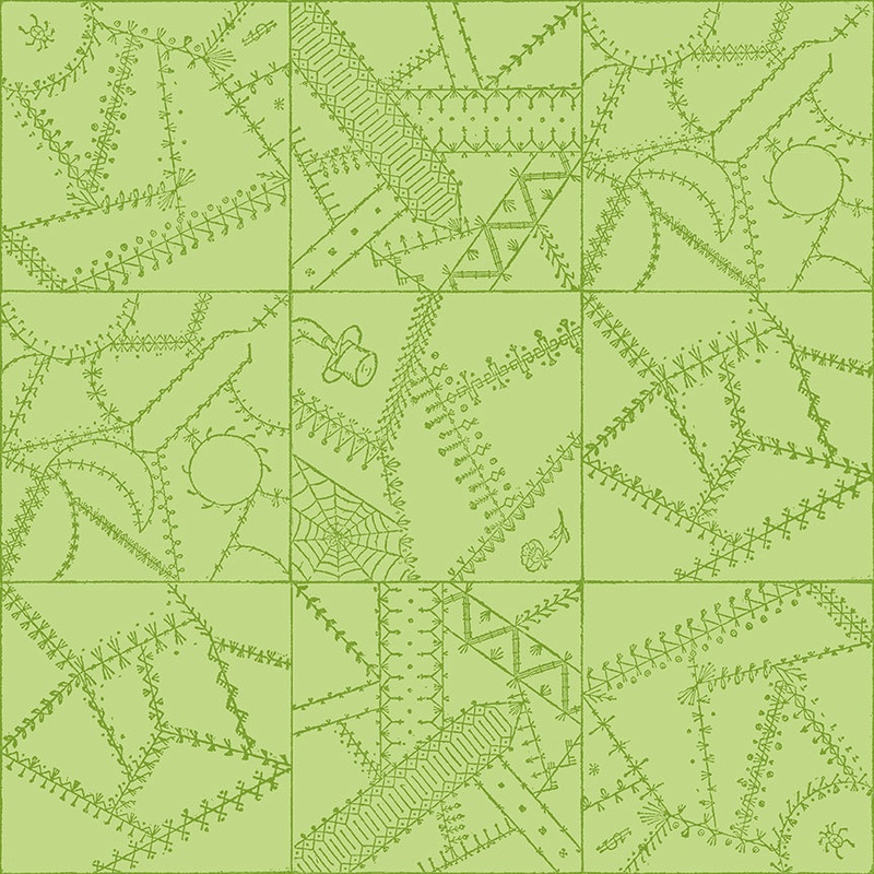 Scary Scraps by J. Wecker Frisch : Crazy Patchwork Green C17604-GREEN