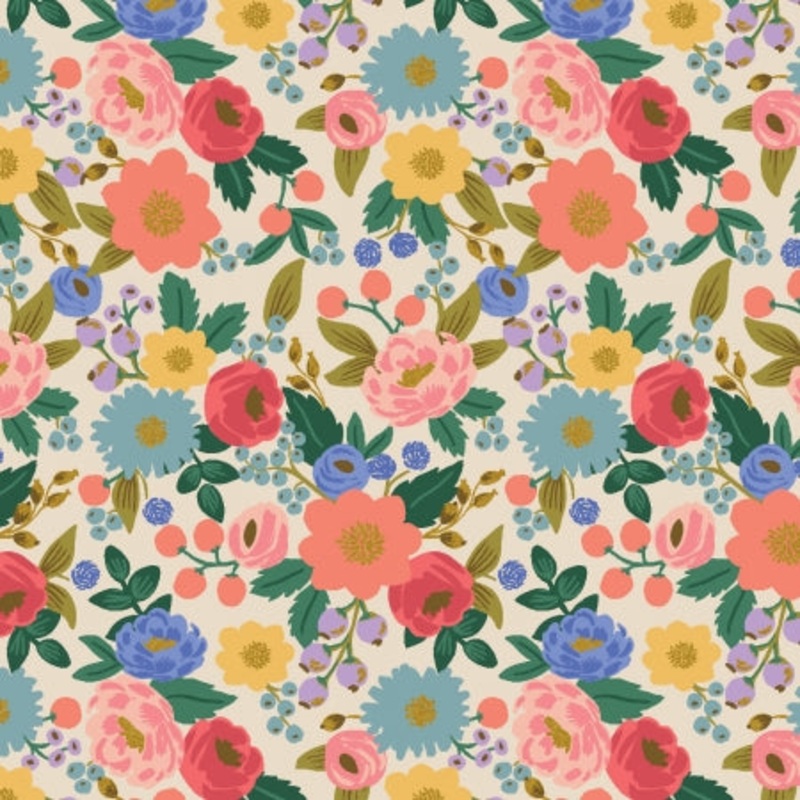Vintage Blossoms on Cream | Metallic Gold