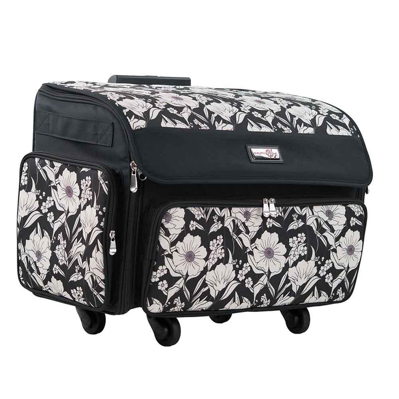 XL Rolling Sewing Machine Tote Artistic Floral