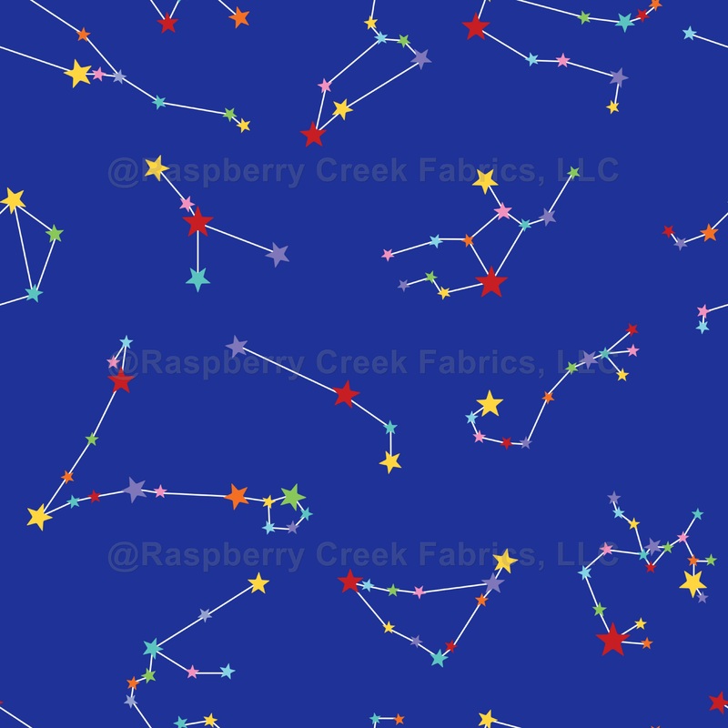Zodiac Constellations on Blue