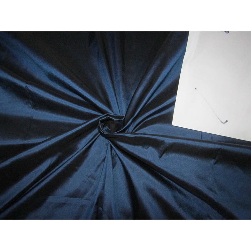 100% PURE SILK DUPIONI fabric DEEP BLUE color 54" wide DUP282