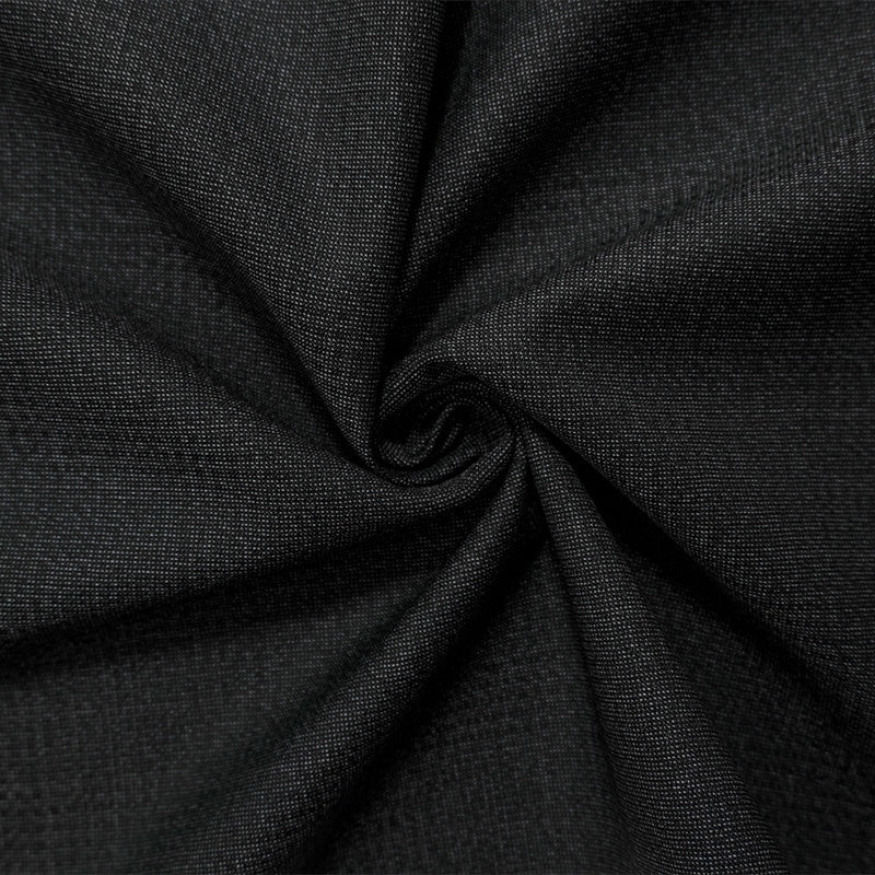 Black-Gray Wool Poly Abstract Plaid Woven Shirting Fabric