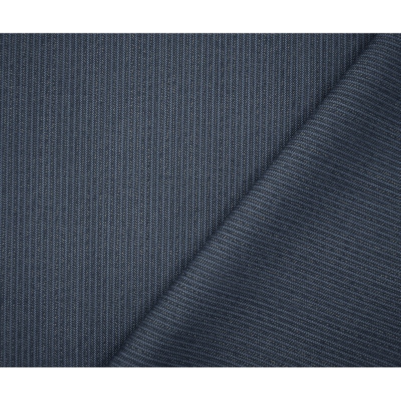Blue-Beige Wool-Polyester Striped Texture Shirting Woven Fabric