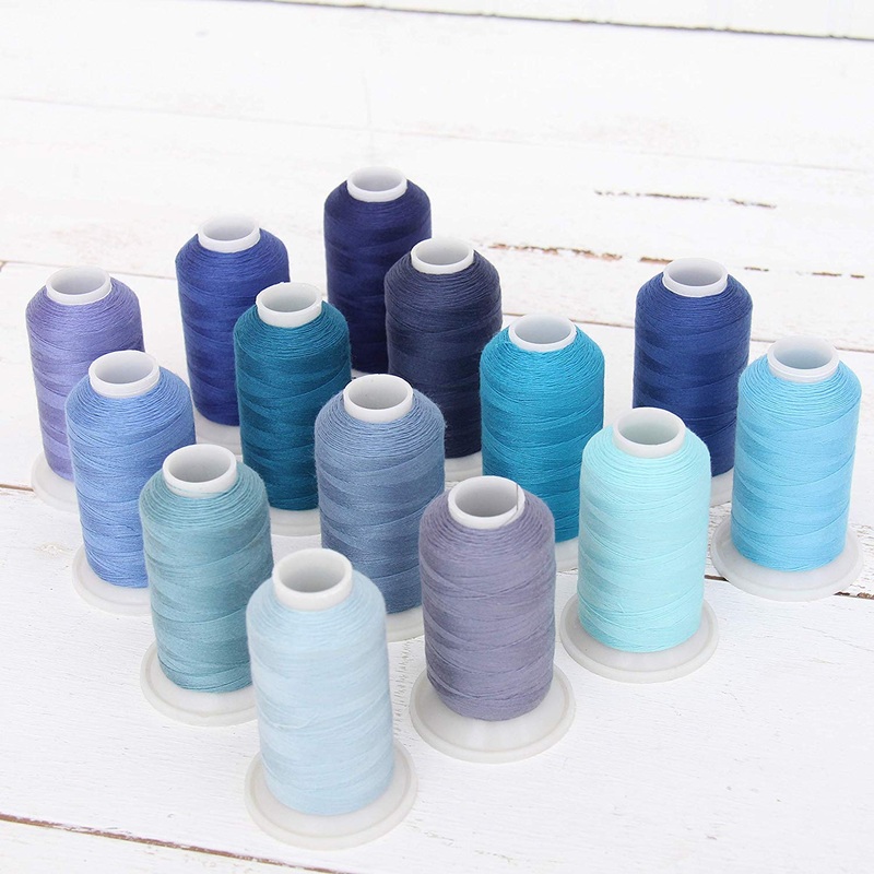 Sewing Thread 14 Cone Blue Shades Set - Color Builder