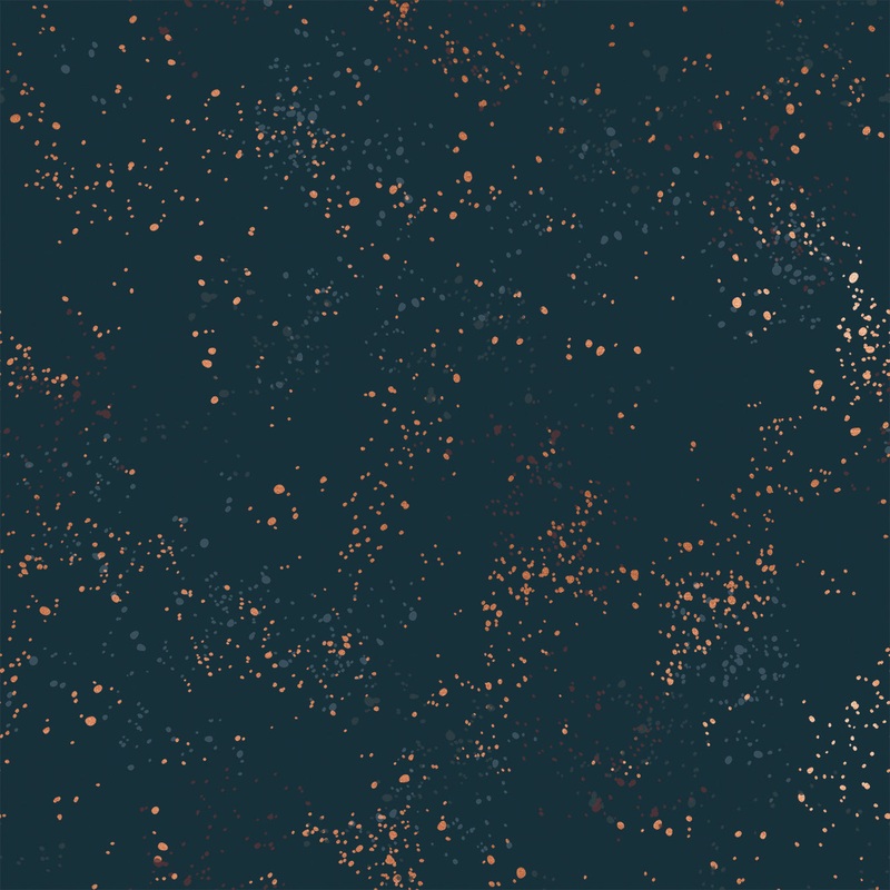 Speckled in Teal Navy | Metallic Copper