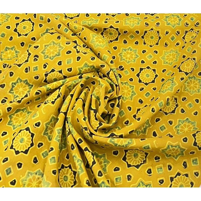 Yellow Hand Block Print