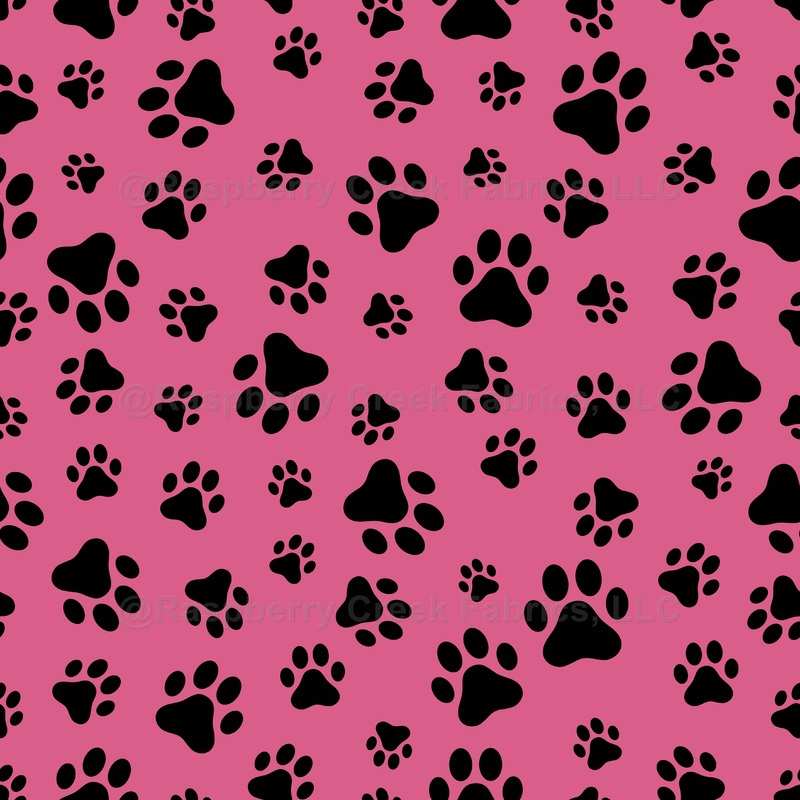 Pattern Of Paws, Black Paws, Dog Paws, Pink