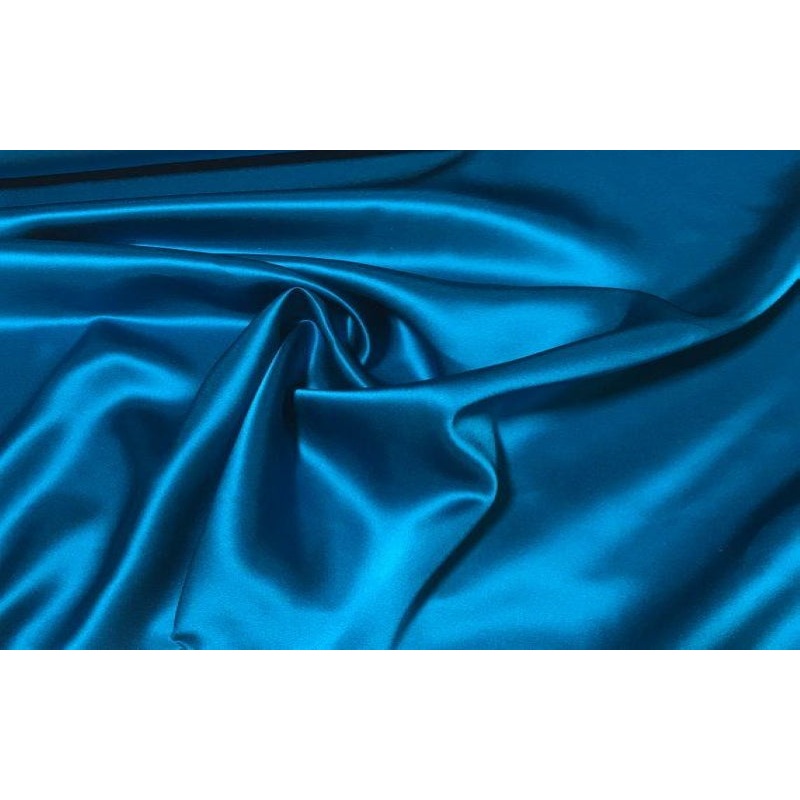 Peacock Blue viscose modal satin weave fabric ~ 44" wide.(69)