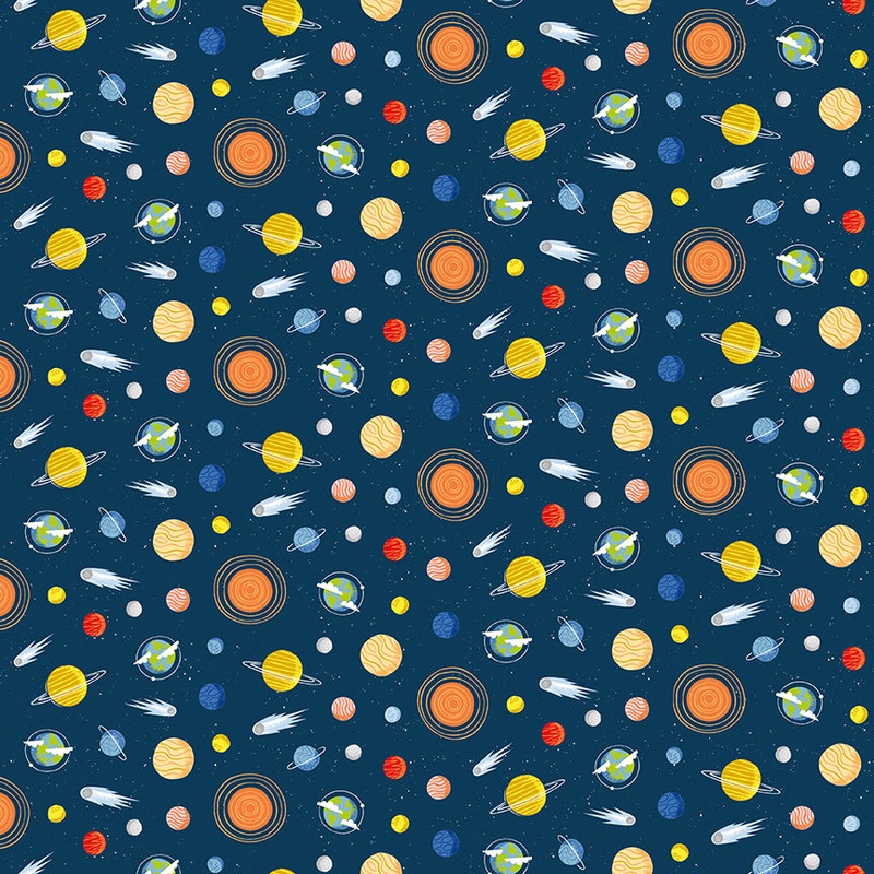 Reach For The Stars with NASA by Riley Blake Designs : Planets Navy C18335-NAVY