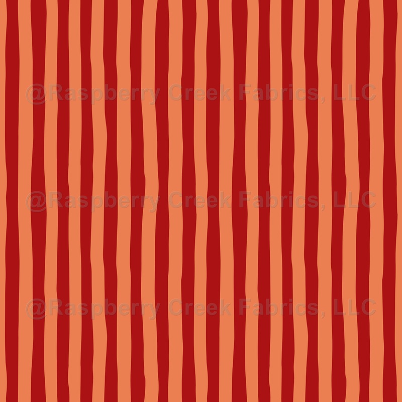 Red & Light Orange Wonky Stripes