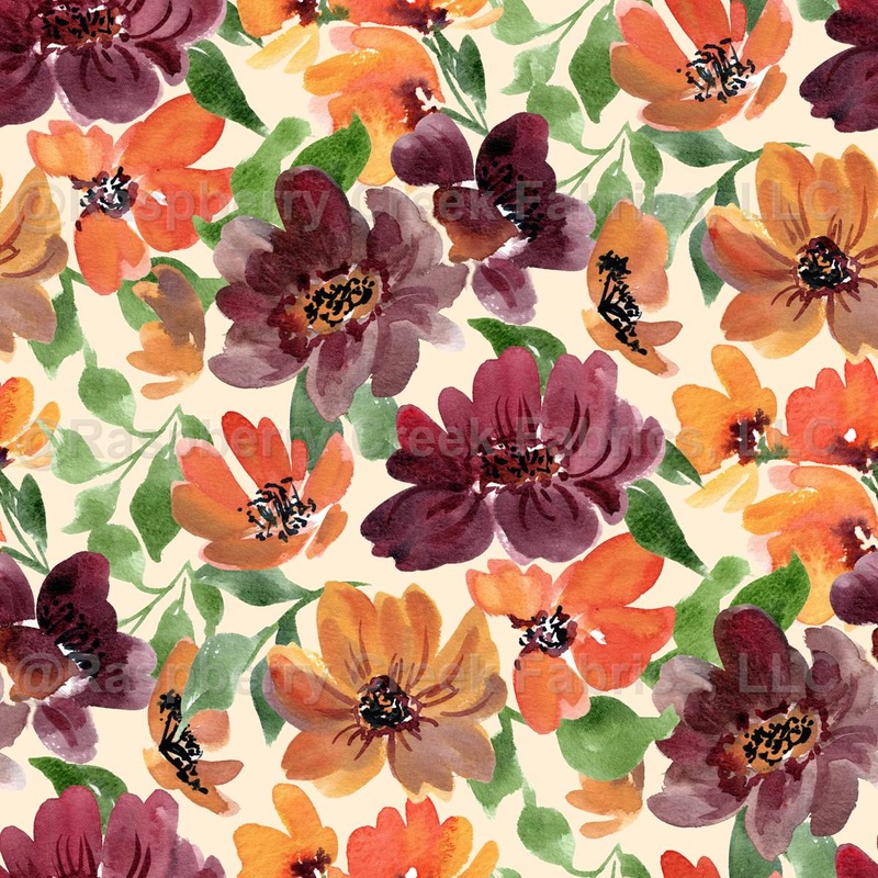 Rich Fall Blooms Watercolor Flowers Neutral Beige