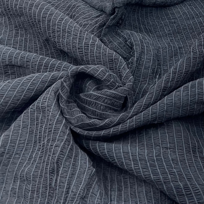 Black Smoking Pintex Slub Silk Embroidery
