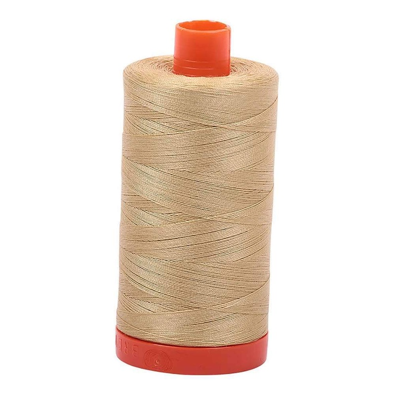 Very Light Brass 50wt Aurifil 100% Cotton Mako Thread Large Spool 1,422 yards